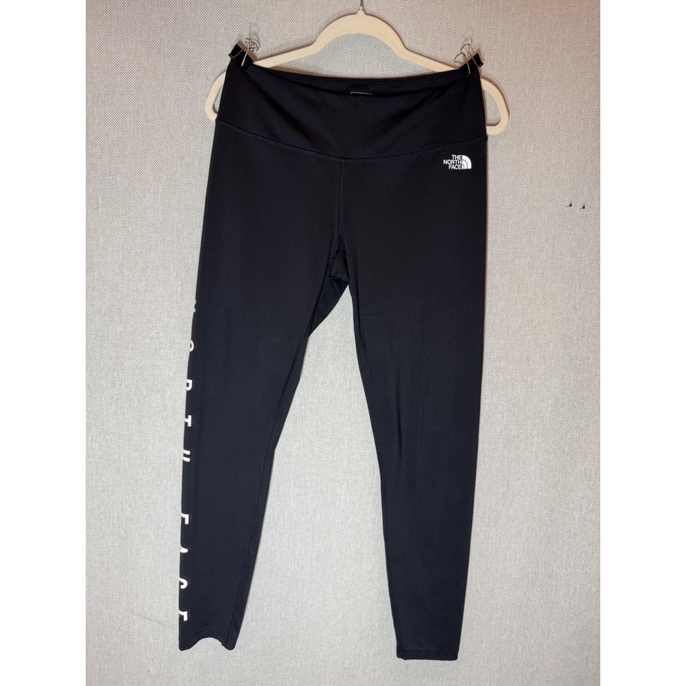 The North Face Womens L FlashDry Leggings Black Logo Athletic Yoga Pants Large